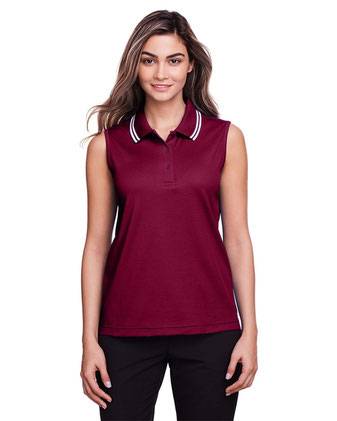 Devon & Jones Women's CrownLux Performance®&nbsp;Plaited Tipped Sleeveless Polo DG20SW