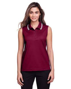 Devon & Jones Women's CrownLux Performance® Plaited Tipped Sleeveless Polo DG20SW Devon & Jones Women's CrownLux Performance® Plaited Tipped Sleeveless Polo DG20SW