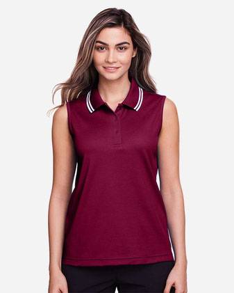 Devon & Jones Women's CrownLux Performance®&nbsp;Plaited Tipped Sleeveless Polo DG20SW