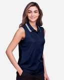 Devon & Jones Women's CrownLux Performance®&nbsp;Plaited Tipped Sleeveless Polo DG20SW
