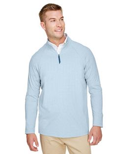Devon & Jones CrownLux Performance® Clubhouse Micro-Stripe Quarter-Zip Pullover DG480 Devon & Jones CrownLux Performance® Clubhouse Micro-Stripe Quarter-Zip Pullover DG480