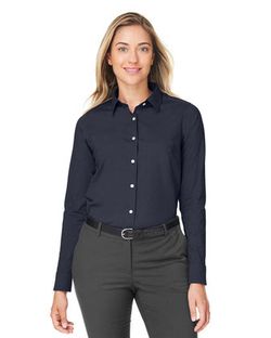 Devon & Jones Women's CrownLux Performance® Spencer Poplin Dress Shirt DG505W Devon & Jones Women's CrownLux Performance® Spencer Poplin Dress Shirt DG505W