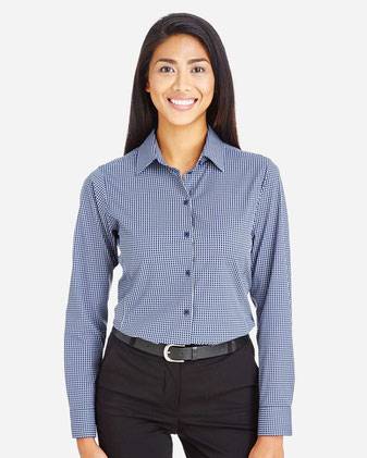 Devon & Jones Women's CrownLux Performance®&nbsp;Tonal Mini Check Woven Dress Shirt DG535W