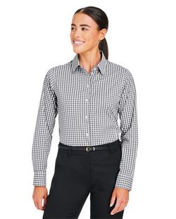 Devon & Jones Women's CrownLux Performance® Gingham Dress Shirt DG536W Devon & Jones Women's CrownLux Performance® Gingham Dress Shirt DG536W