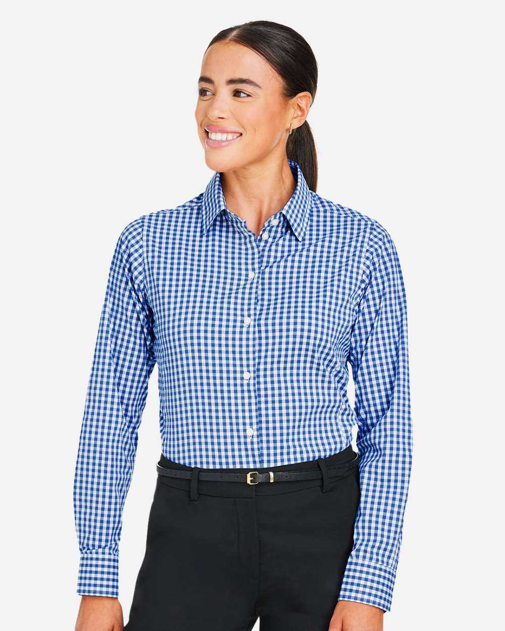 Devon & Jones Women's CrownLux Performance® Gingham Dress Shirt DG536W