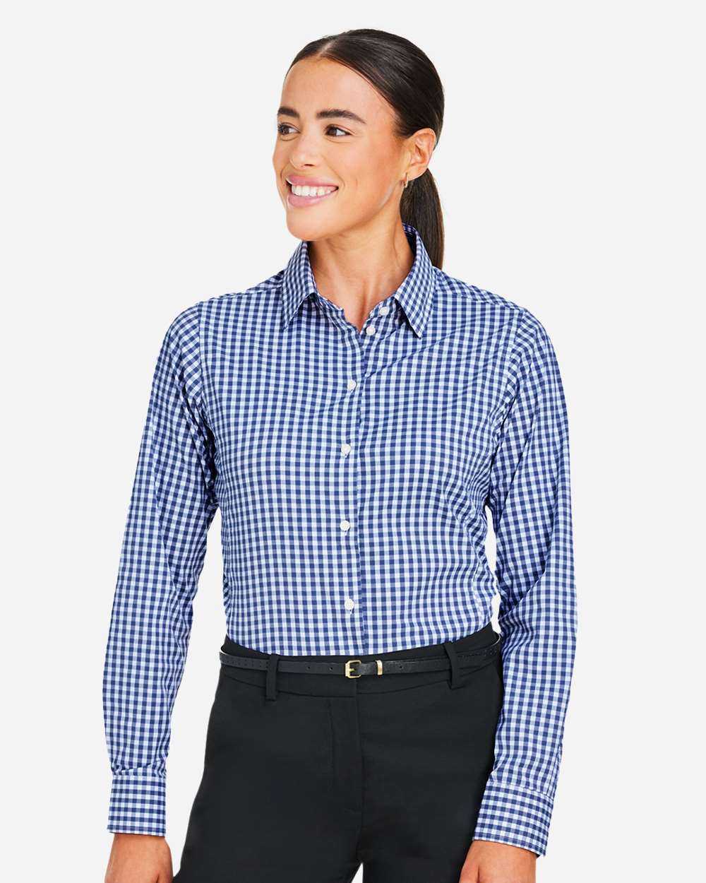 Devon & Jones Women's CrownLux Performance® Gingham Dress Shirt DG536W