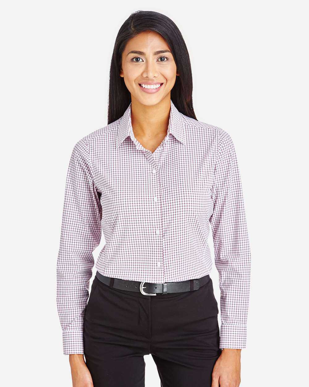 Devon & Jones Women's CrownLux Performance® Micro Windowpane Woven Dress Shirt DG540W