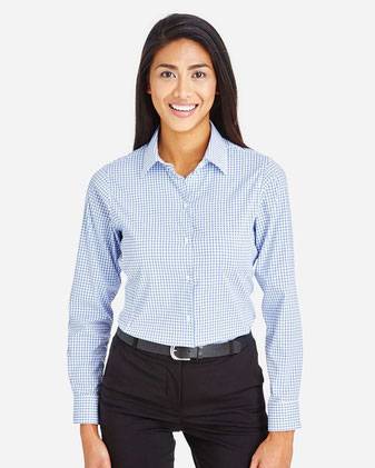 Devon & Jones Women's CrownLux Performance®&nbsp;Micro Windowpane Woven Dress Shirt DG540W
