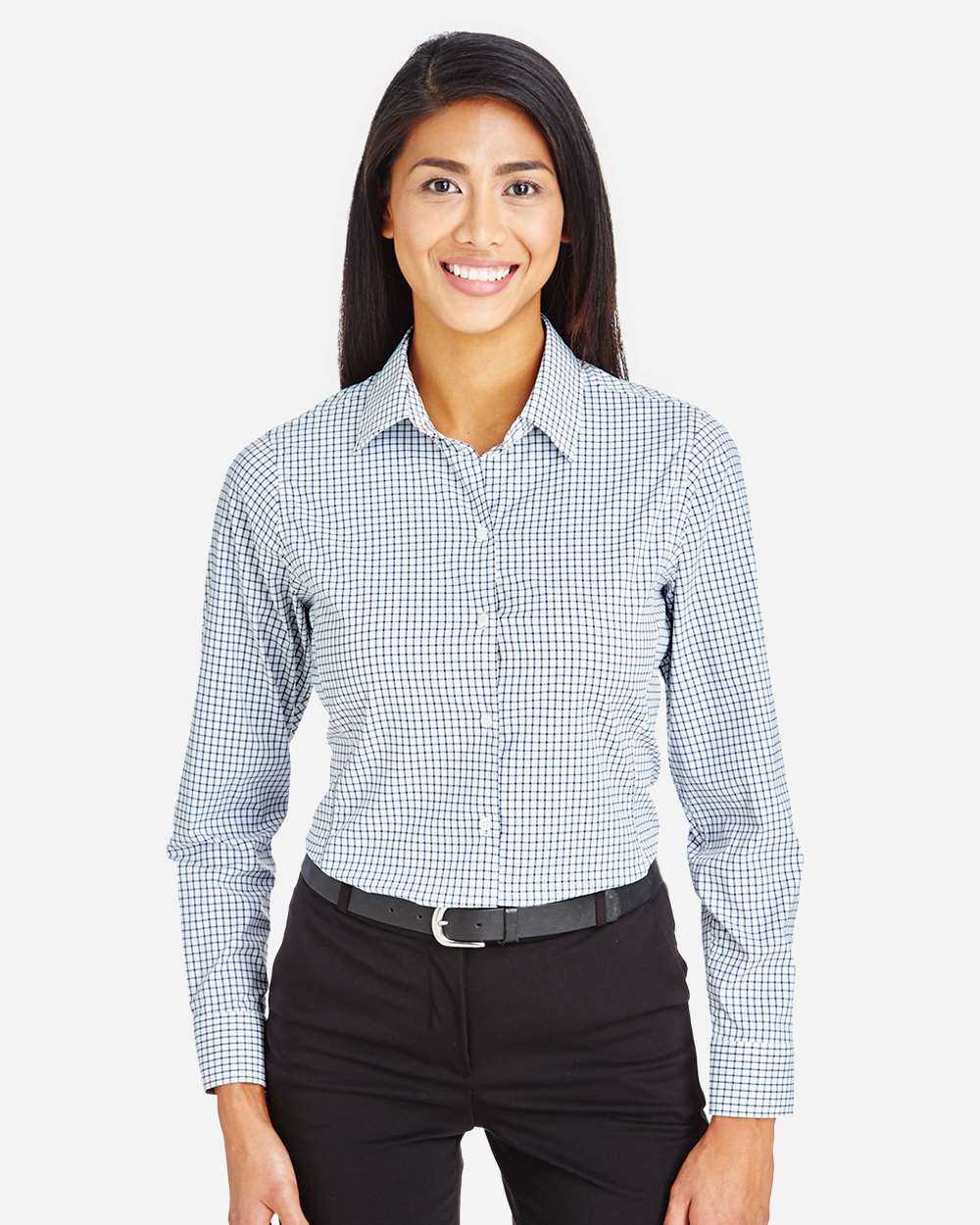 Devon & Jones Women's CrownLux Performance® Micro Windowpane Woven Dress Shirt DG540W