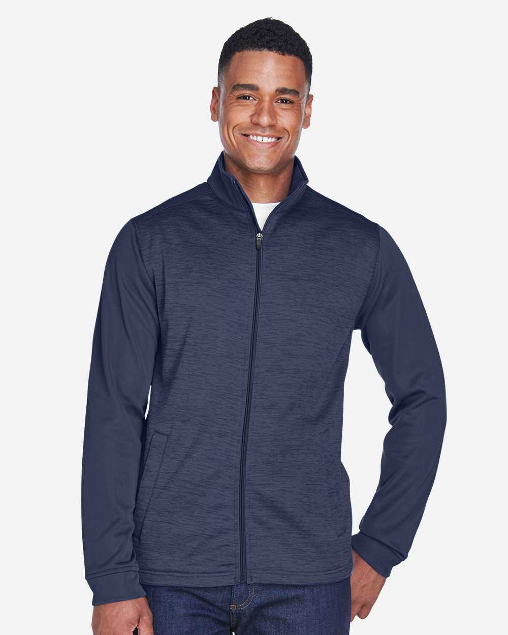 Devon & Jones Newbury Colorblock Mélange Fleece Full-Zip jacket DG796