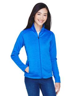 Devon & Jones Women's Newbury Colorblock Mélange Fleece Full-Zip Jacket DG796W Devon & Jones Women's Newbury Colorblock Mélange Fleece Full-Zip Jacket DG796W