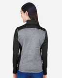 Devon & Jones Women's Newbury Colorblock Mélange Fleece Full-Zip Jacket DG796W