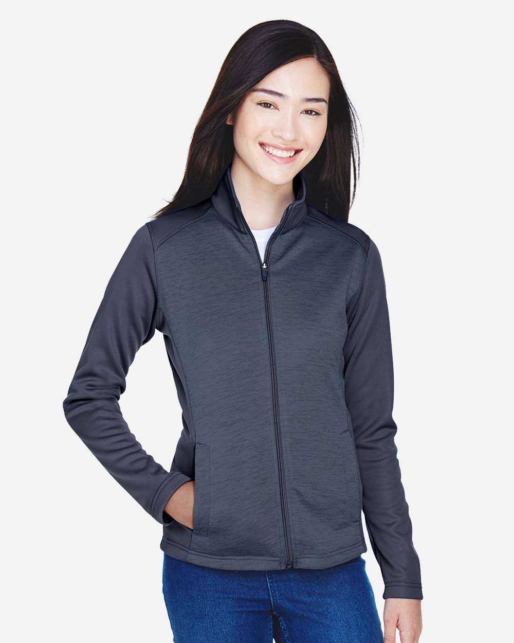 Devon & Jones Women's Newbury Colorblock Mélange Fleece Full-Zip Jacket DG796W