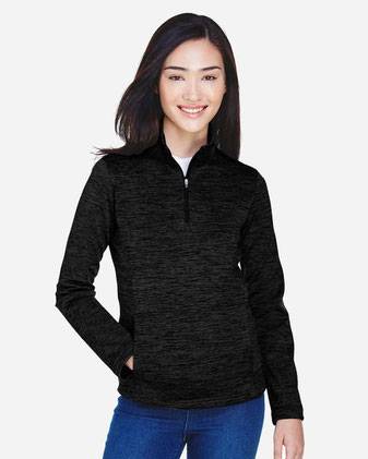 Devon & Jones Women's Newbury Mélange Fleece Quarter-Zip Pullover DG798W