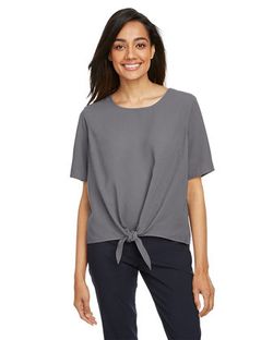 Devon & Jones Women's Perfect Fit™ Tie Front Blouse DP617W Devon & Jones Women's Perfect Fit™ Tie Front Blouse DP617W