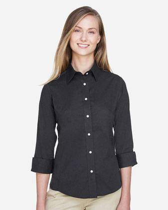 Devon & Jones Women's Perfect Fit™ Three-Quarter Sleeve Stretch Poplin Dress Shirt DP625W