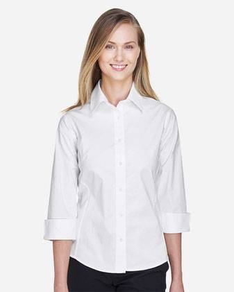 Devon & Jones Women's Perfect Fit™ Three-Quarter Sleeve Stretch Poplin Dress Shirt DP625W