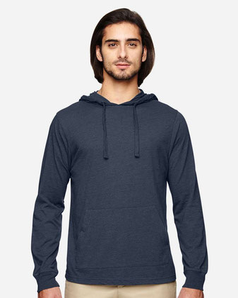Eco Jersey Pullover Hooded Long Sleeve T-Shirt