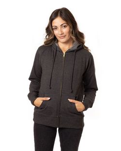 Econscious Women's Heathered Full-Zip Hooded Sweatshirt EC4580 Econscious Women's Heathered Full-Zip Hooded Sweatshirt EC4580