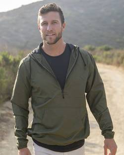 Independent Trading Co. Lightweight Quarter-Zip Windbreaker Pullover Jacket EXP54LWP Independent Trading Co. Lightweight Quarter-Zip Windbreaker Pullover Jacket EXP54LWP