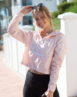 Independent Trading Co. Women's Lightweight Quarter-Zip Pullover Crop Windbreaker EXP64CRP Independent Trading Co. Women's Lightweight Quarter-Zip Pullover Crop Windbreaker EXP64CRP