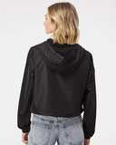 Independent Trading Co. Women's Lightweight Quarter-Zip Pullover Crop Windbreaker EXP64CRP