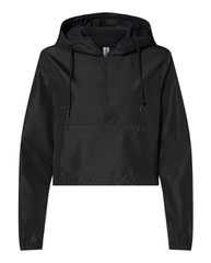 Women's Lightweight Quarter-Zip Pullover Crop Windbreaker