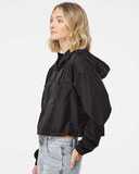 Independent Trading Co. Women's Lightweight Quarter-Zip Pullover Crop Windbreaker EXP64CRP