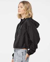 Women's Lightweight Quarter-Zip Pullover Crop Windbreaker