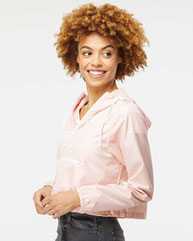 Women's Lightweight Quarter-Zip Pullover Crop Windbreaker