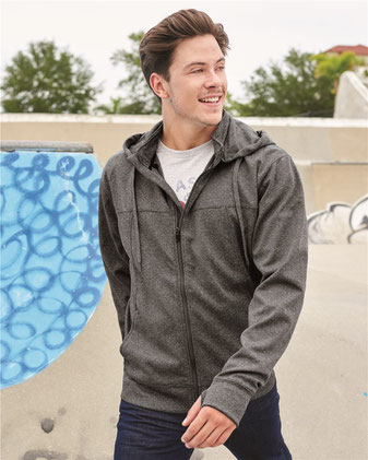 Independent Trading Co. Poly-Tech Full-Zip Hooded Sweatshirt EXP80PTZ