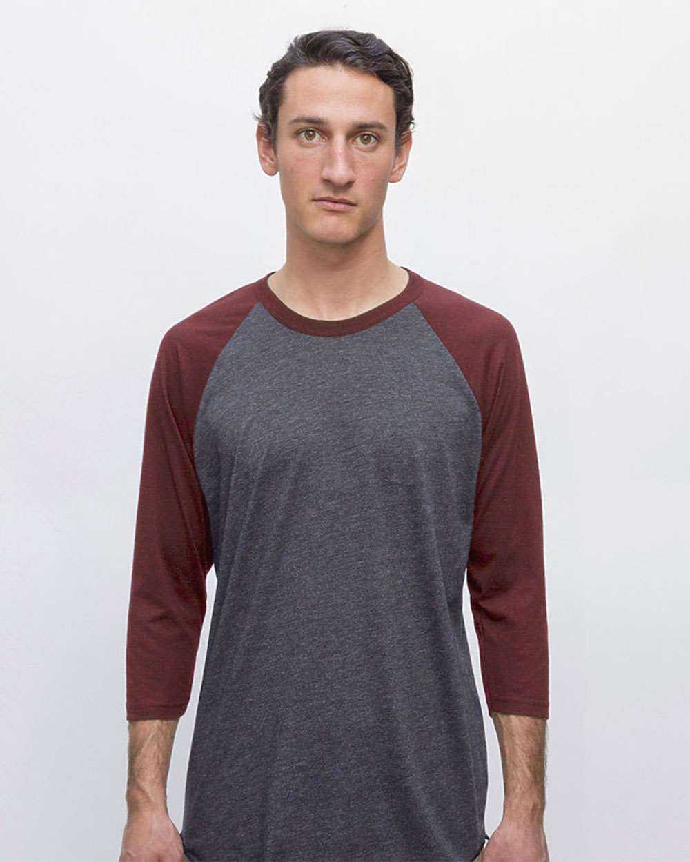 USA-Made Three Quarter Sleeve Raglan Baseball T-Shirt