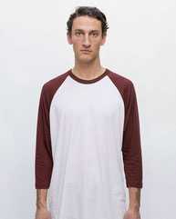 USA-Made Three Quarter Sleeve Raglan Baseball T-Shirt