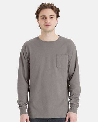 ComfortWash by Hanes Garment-Dyed Long Sleeve T-Shirt With a Pocket GDH250