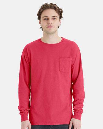 ComfortWash by Hanes Garment-Dyed Long Sleeve T-Shirt With a Pocket GDH250