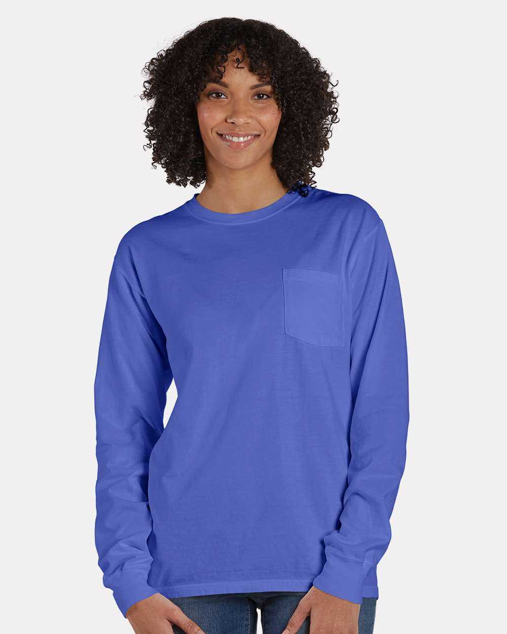 ComfortWash by Hanes Garment-Dyed Long Sleeve T-Shirt With a Pocket GDH250