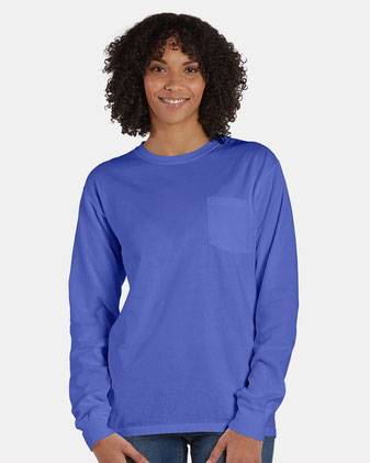 ComfortWash by Hanes Garment-Dyed Long Sleeve T-Shirt With a Pocket GDH250