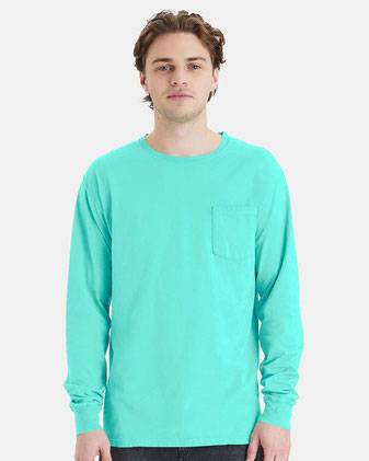 ComfortWash by Hanes Garment-Dyed Long Sleeve T-Shirt With a Pocket GDH250