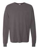 Garment-Dyed Long Sleeve T-Shirt With a Pocket