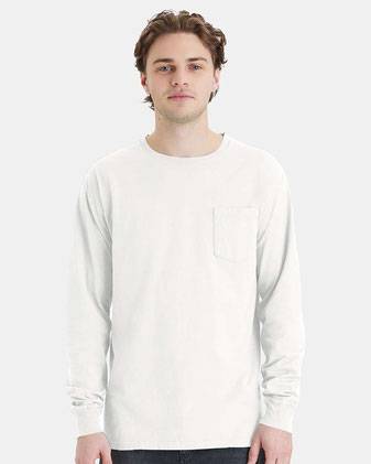 ComfortWash by Hanes Garment-Dyed Long Sleeve T-Shirt With a Pocket GDH250