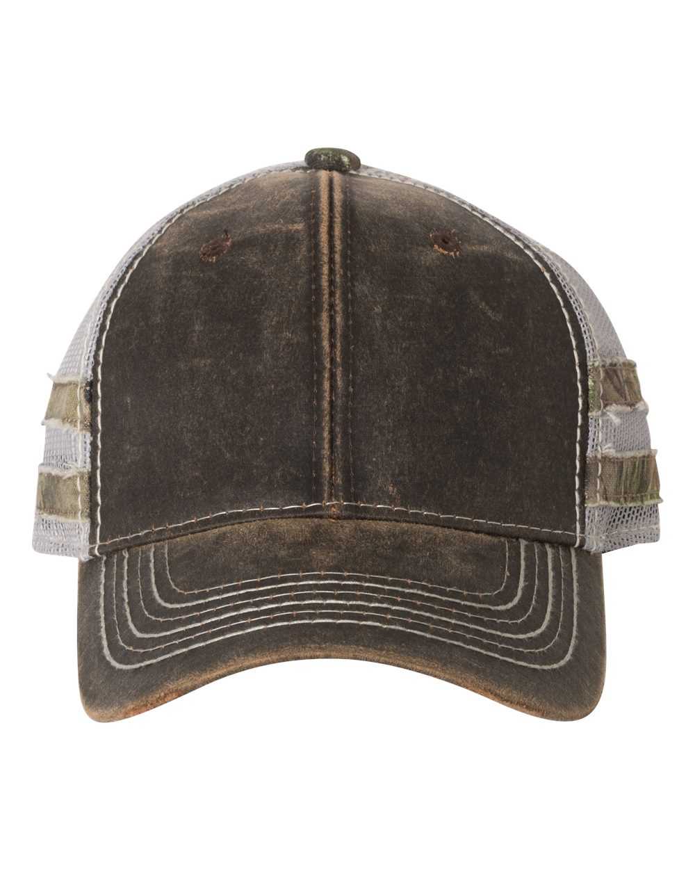 Frayed Camo Stripes Mesh-Back Cap