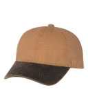 Weathered Canvas Crown with Contrast-Color Visor Cap