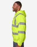 Berne Hi-Vis Class 3 Lined Hooded Sweatshirt
