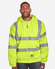 Berne Hi-Vis Class 3 Lined Hooded Sweatshirt