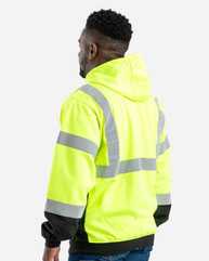 Hi-Vis Class 3 Color Block Full-Zip Hooded Sweatshirt