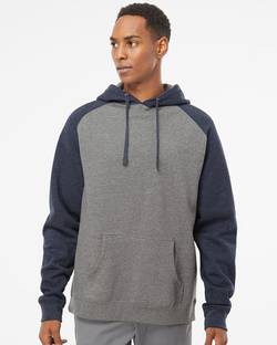 Independent Trading Co. Raglan Hooded Sweatshirt IND40RP Independent Trading Co. Raglan Hooded Sweatshirt IND40RP
