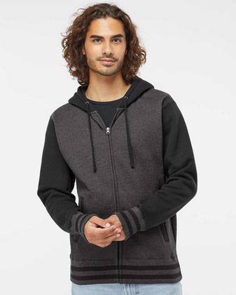 Independent Trading Co. Heavyweight Varsity Full-Zip Hooded Sweatshirt IND45UVZ