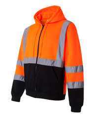Hi-Vis Full-Zip Hooded Sweatshirt
