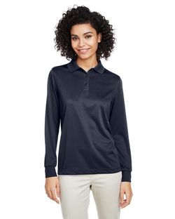 Harriton Women's Advantage Snag Protection Plus IL Long Sleeve Polo M348LW Harriton Women's Advantage Snag Protection Plus IL Long Sleeve Polo M348LW