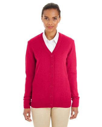 Harriton Women's Pilbloc V-Neck Button Cardigan Sweater M425W